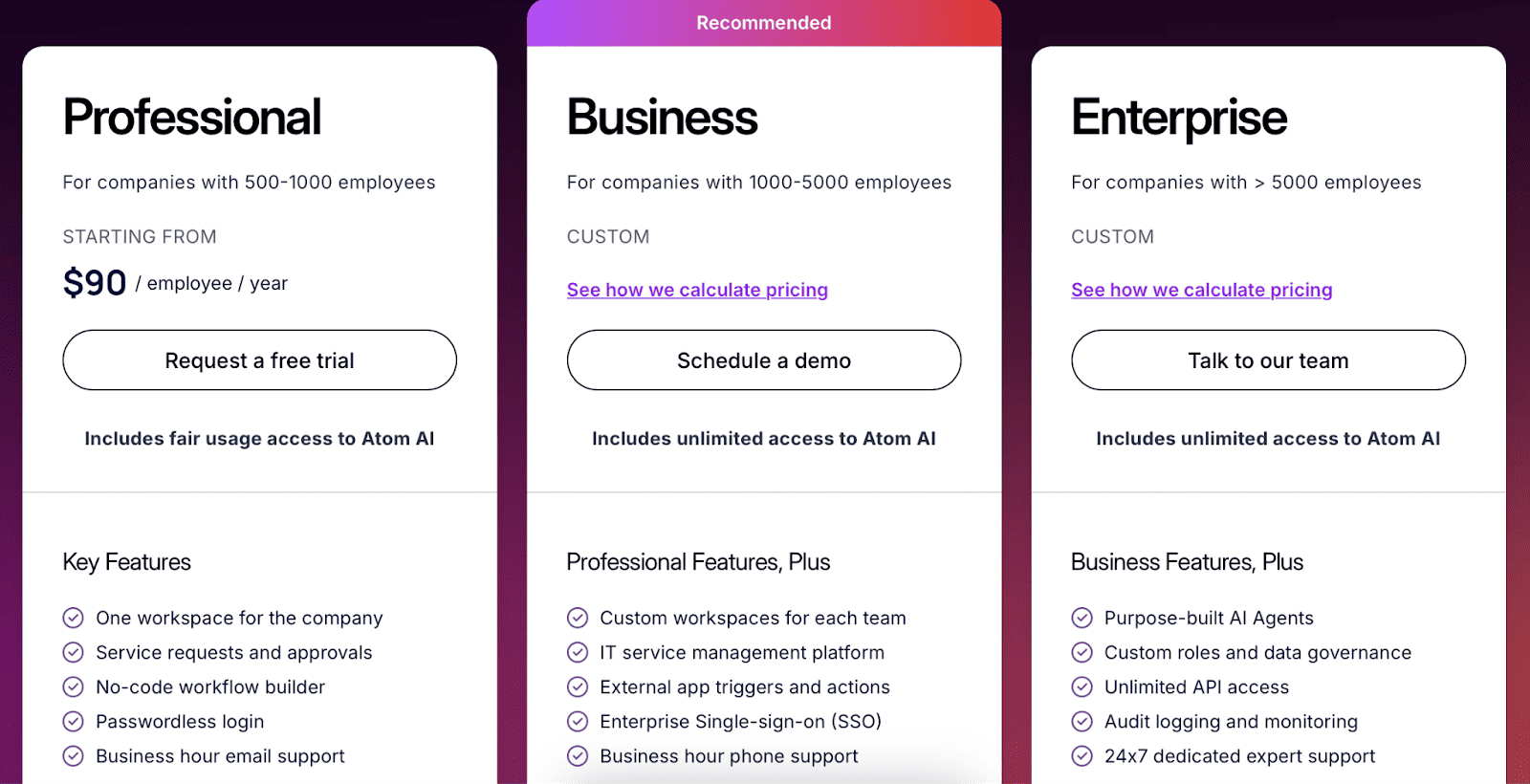 Atomicwork-Pricing